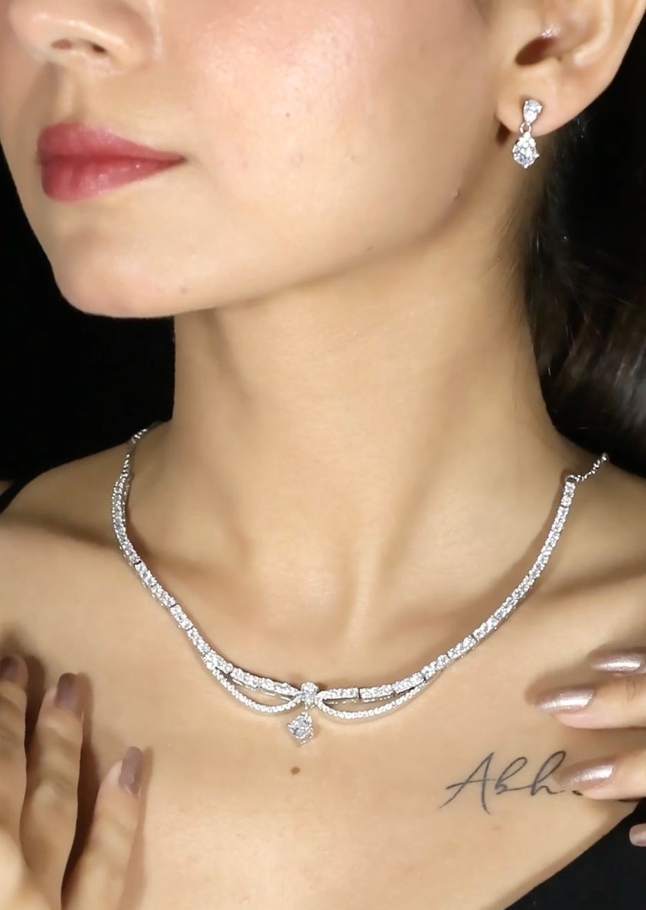 Silver Princess Necklace set